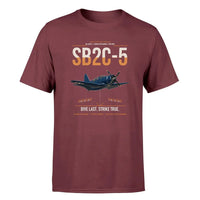 Thumbnail for SB2C-5 Helldiver design on dark red double-side t-shirt, single-side print