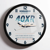 Thumbnail for Bombardier Learjet 40XR design on light gray framed wall clock