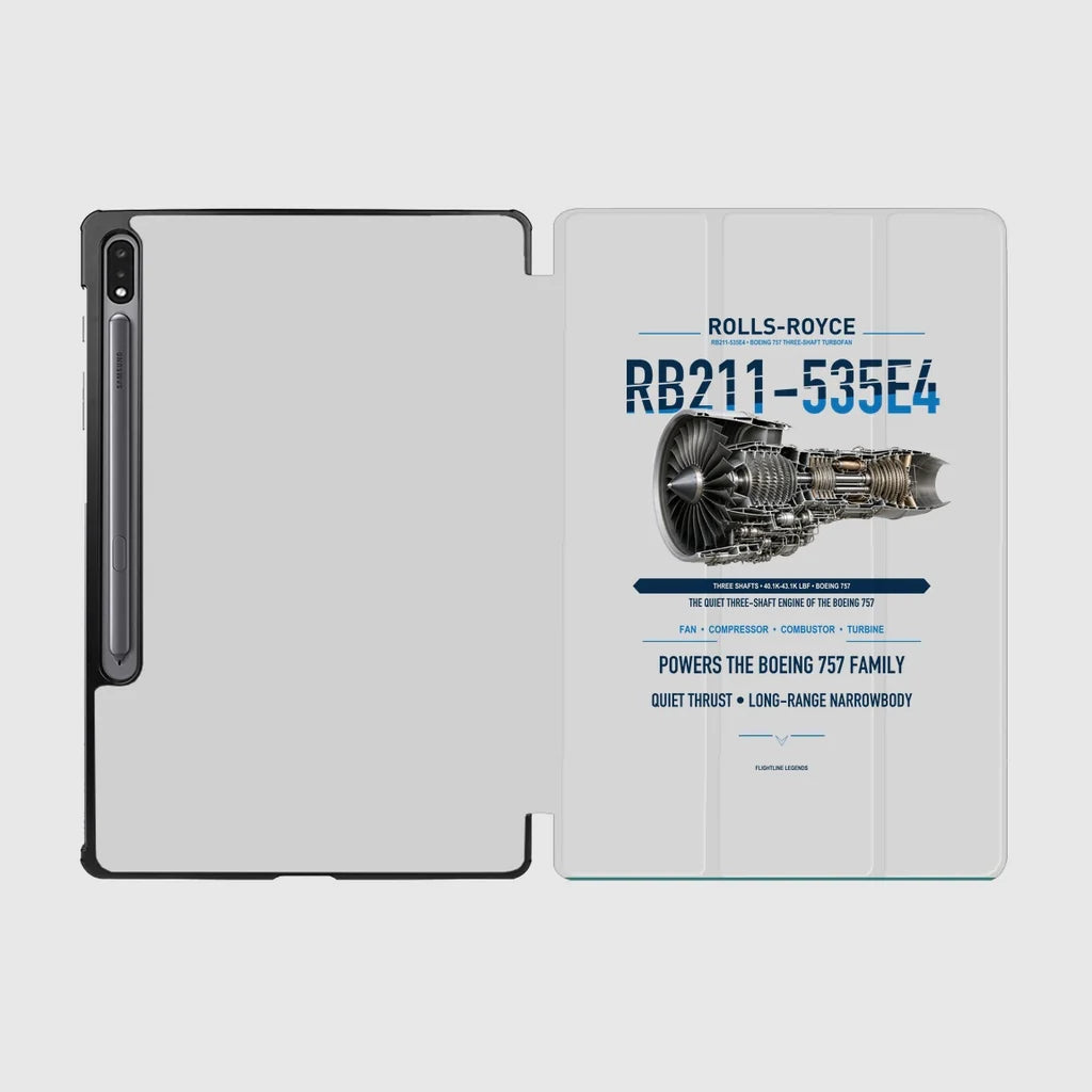 RB211-535E4 design on light gray samsung tablet tablet case