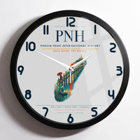 Thumbnail for Phnom Penh International Airport (PNH) design on light gray framed wall clock