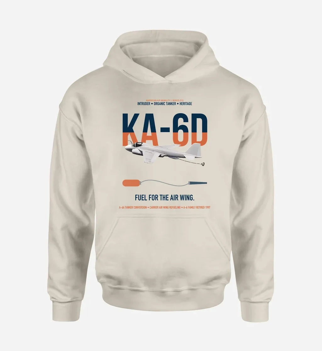 KA-6D Intruder design on khaki double-side hoodie, single-side print