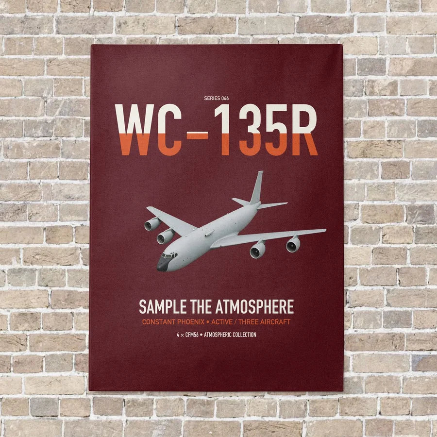 WC-135R Constant Phoenix vertical canvas print - no frame - dark red background