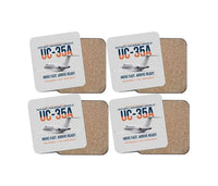 Thumbnail for UC-35A Citation Ultra Rapid Utility Airlift design on light gray 4 pieces set coaster