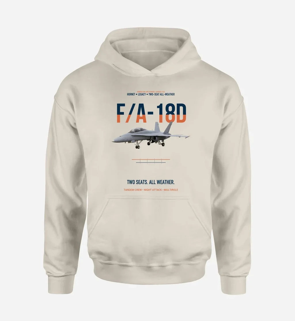 F-A-18D HORNET design on khaki hoodie single side