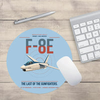 Thumbnail for F-8E Crusader design on light blue round mouse pad