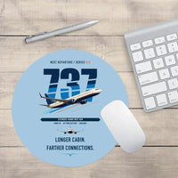 Thumbnail for Boeing 737-900ER design on light blue round mouse pad