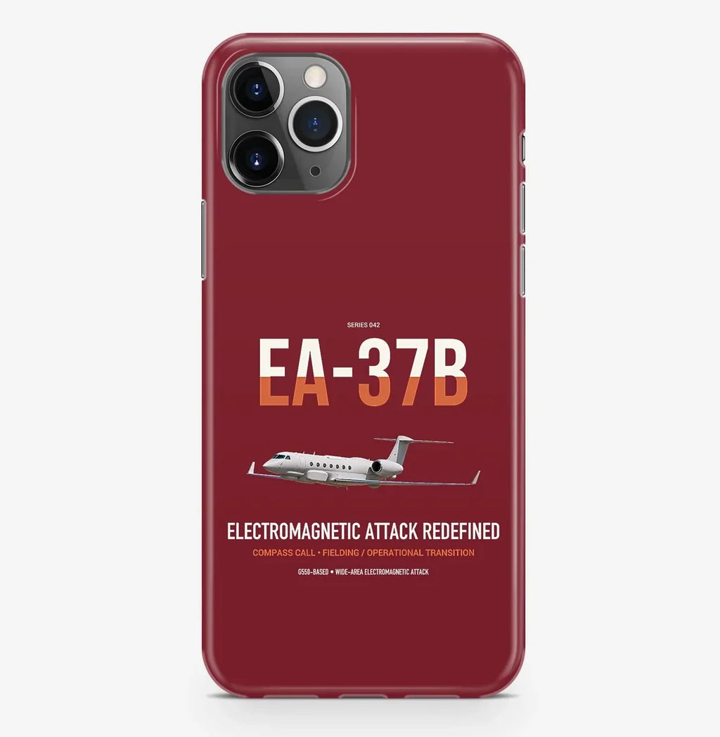 EA-37B Compass Call design on dark red magsafe iphone case, for iPhone Pro Max