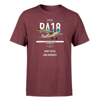 Thumbnail for Piper PA-18 Super Cub design on dark red t-shirt, single-side print