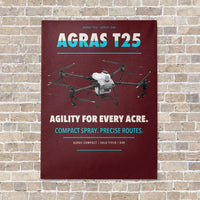 Thumbnail for DJI Agras T25 vertical canvas print - no frame - dark red background