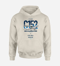 Thumbnail for Cessna 152 design on khaki double-side hoodie, single-side print