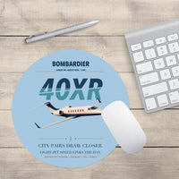 Thumbnail for Bombardier Learjet 40XR design on light blue round mouse pad