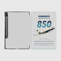 Thumbnail for Bombardier Challenger 850 design on light gray samsung tablet tablet case