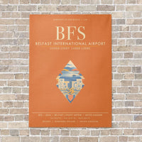 Thumbnail for Belfast International Airport BFS - Canvas Framed - Orange