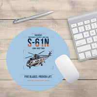 Thumbnail for Sikorsky S-61N design on light blue round mouse pad