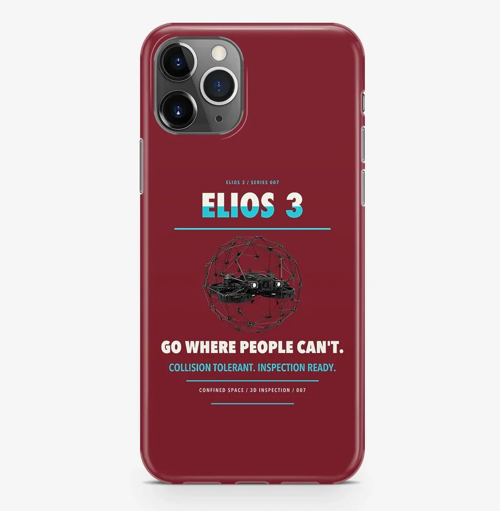 Flyability Elios 3 Case ProMax design on dark red iphone case promax