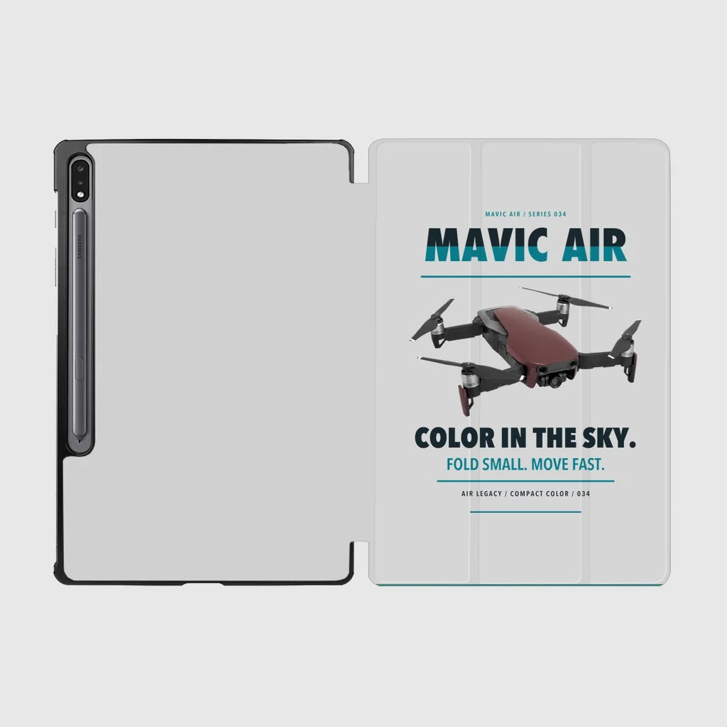 DJI Mavic Air design on light gray samsung tablet tablet case