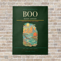 Thumbnail for Bodø Airport BOO - Canvas No Frame - Dark Green