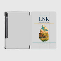 Thumbnail for Lincoln Airport (LNK) design on light gray samsung tablet tablet case