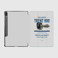 Thumbnail for TRENT 800 design on light gray samsung tablet tablet case