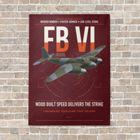 Thumbnail for de Havilland Mosquito FB VI vertical canvas print - no frame - dark red background