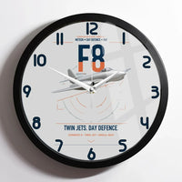 Thumbnail for Gloster Meteor F8 design on light gray framed wall clock