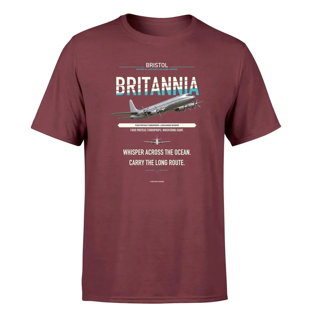 Bristol Britannia 312 design on dark red single side