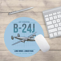 Thumbnail for B-24J Liberator design on light blue round mouse pad