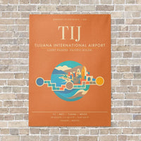Thumbnail for Tijuana International Airport TIJ - Canvas Framed - Orange