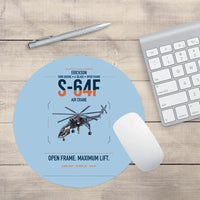 Thumbnail for Erickson S-64F Air Crane design on light blue round mouse pad