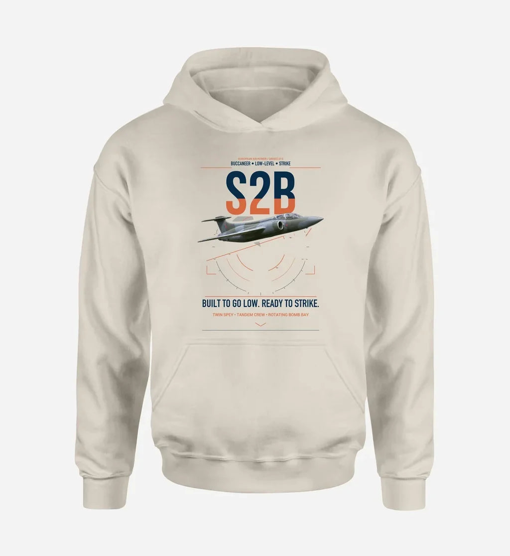 Blackburn Buccaneer S2B design on khaki double-side hoodie, single-side print