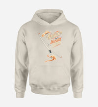 Thumbnail for SIGNAL 588 - Wingtip Reads Invisible Rivers design on khaki hoodie single side