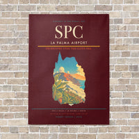 Thumbnail for La Palma Airport SPC vertical canvas print - no frame - dark red background