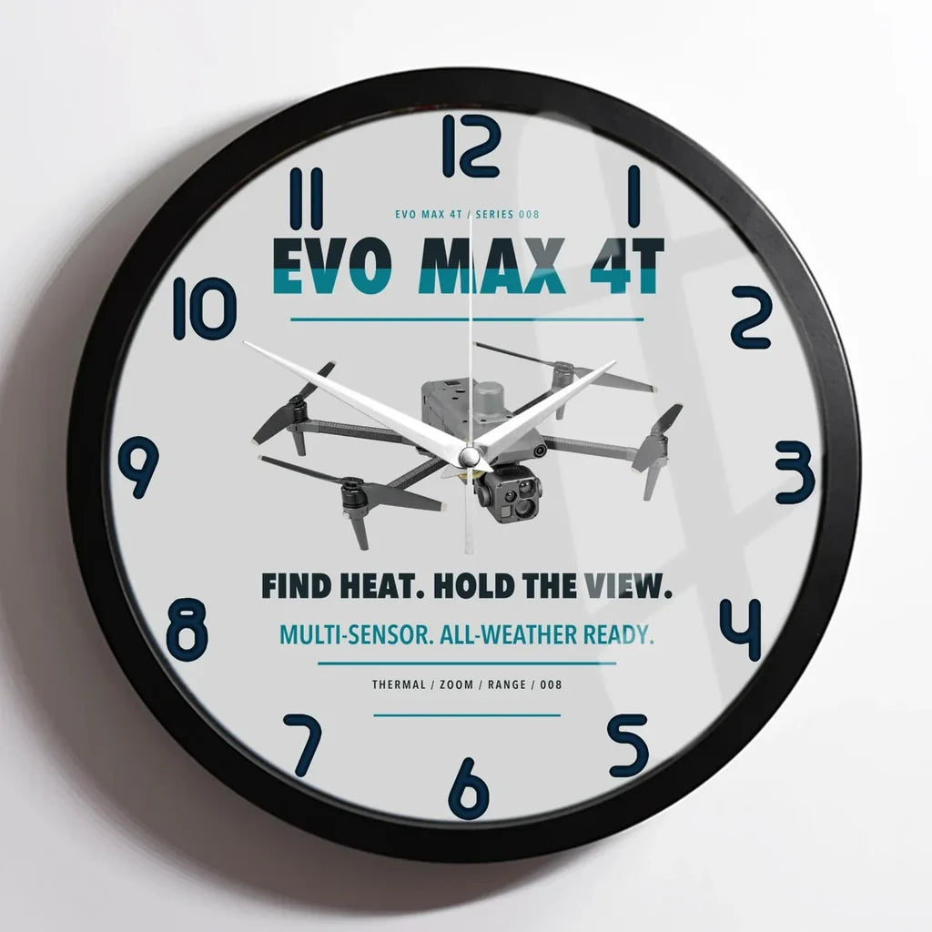 Autel EVO Max 4T design on light gray framed wall clock