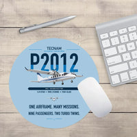 Thumbnail for Tecnam P2012 Traveller design on light blue round mouse pad