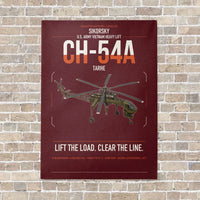Thumbnail for Sikorsky CH-54A Tarhe vertical canvas print - no frame - dark red background
