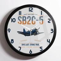 Thumbnail for SB2C-5 Helldiver design on light gray framed wall clock