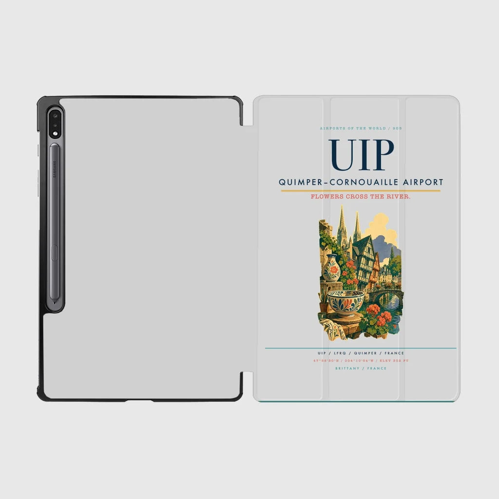 Quimper–Cornouaille Airport (UIP) design on light gray samsung tablet tablet case