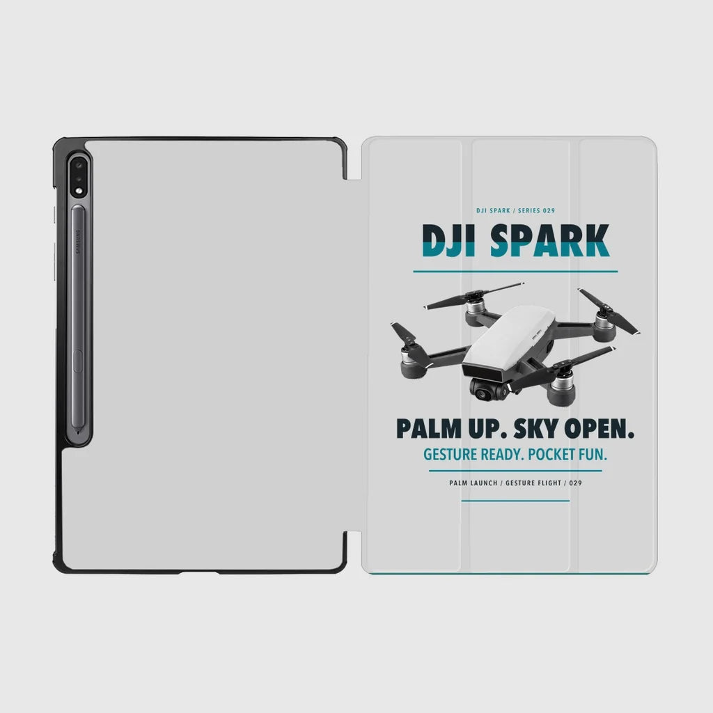 DJI Spark design on light gray samsung tablet tablet case