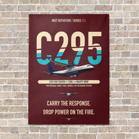 Thumbnail for Airbus C295 Firefighter vertical canvas print - no frame - dark red background