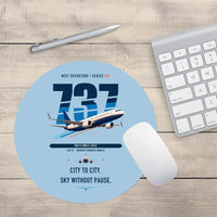Thumbnail for Boeing 737 MAX 8 design on light blue round mouse pad