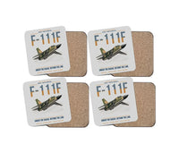 Thumbnail for F-111F Aardvark design on light gray 4 pieces set coaster