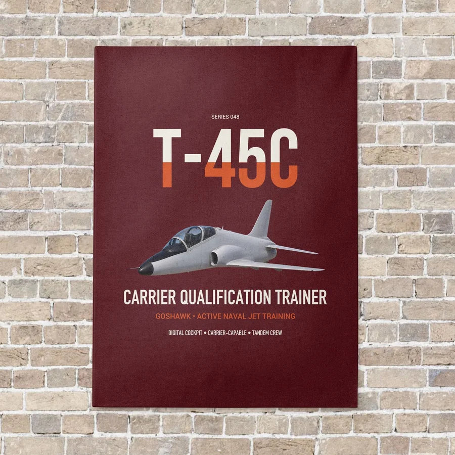 T-45C Goshawk vertical canvas print - no frame - dark red background