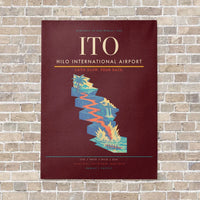 Thumbnail for Hilo International Airport ITO vertical canvas print - no frame - dark red background