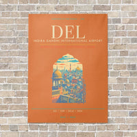 Thumbnail for Indira Gandhi International Airport Delhi DEL - Canvas Framed - Orange