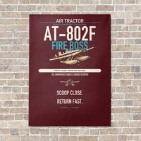 Thumbnail for Air Tractor AT-802F Fire Boss vertical canvas print - no frame - dark red background