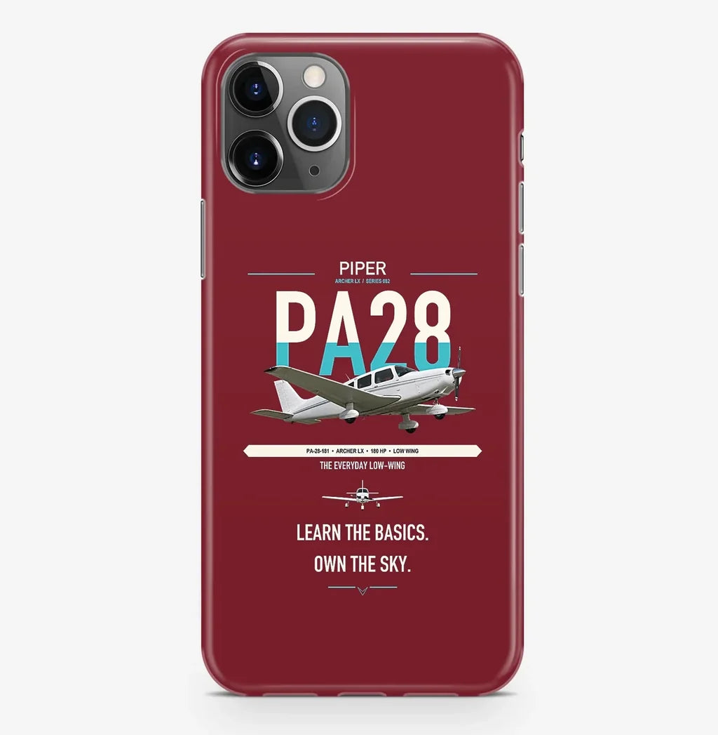 Piper PA-28-181 Archer LX design on dark red magsafe iphone case, for iPhone Pro Max