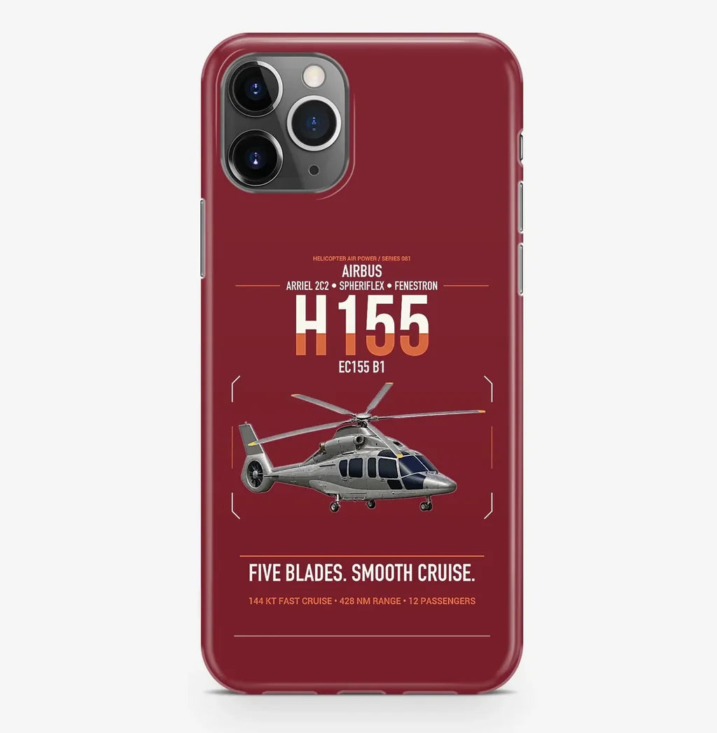 Airbus H155 EC155 B1 design on dark red magsafe iphone case, for iPhone Pro Max