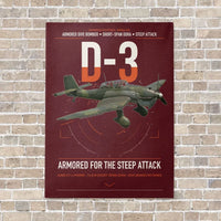 Thumbnail for Junkers Ju 87D-3 vertical canvas print - no frame - dark red background