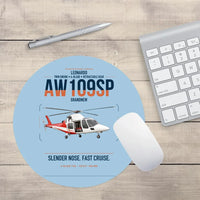 Thumbnail for Leonardo AW109SP GrandNew design on light blue round mouse pad