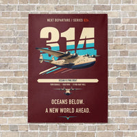 Thumbnail for Boeing 314 Clipper vertical canvas print - no frame - dark red background